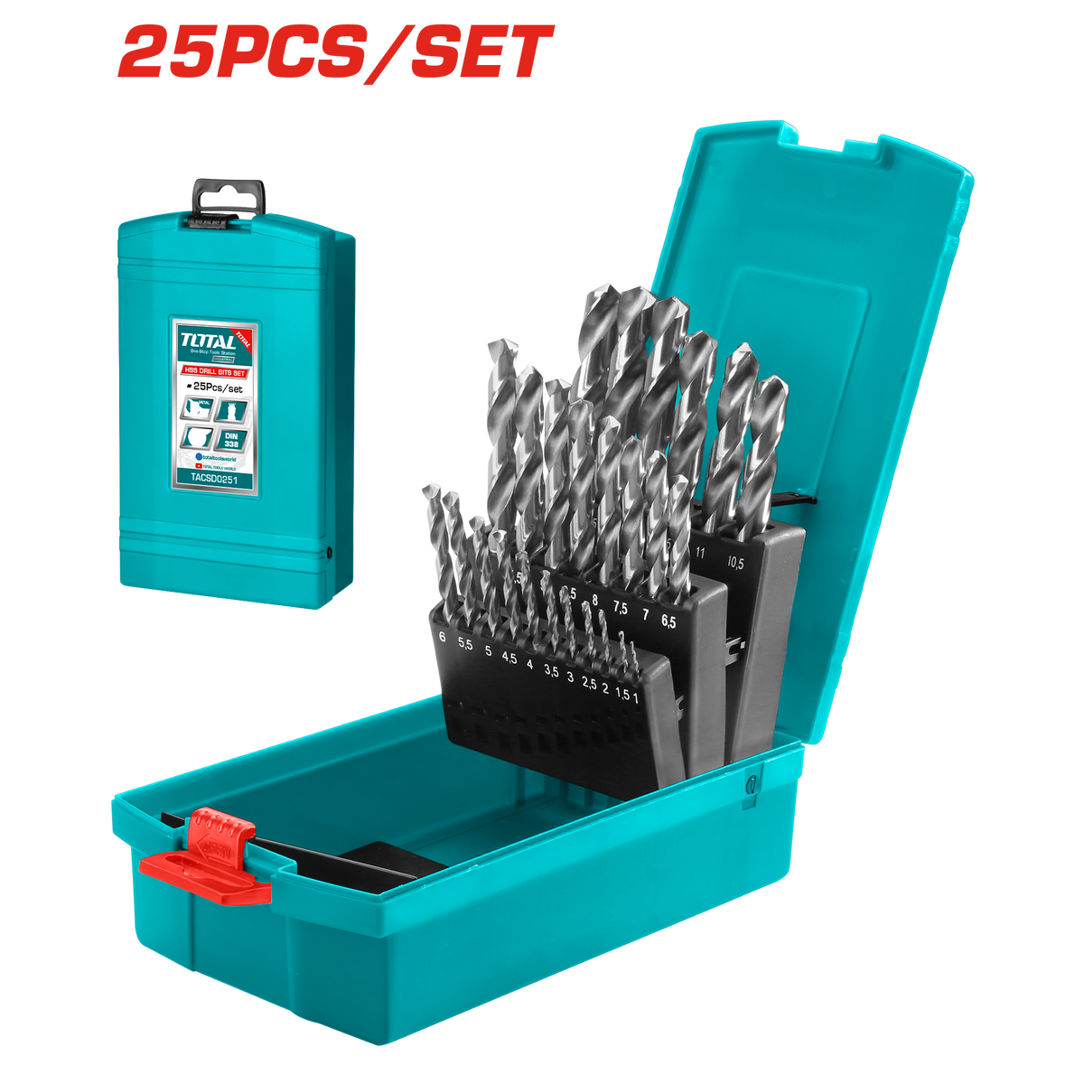 25Pcs HSS Drill Bit Set. TACSD0251 – Total Tools Online