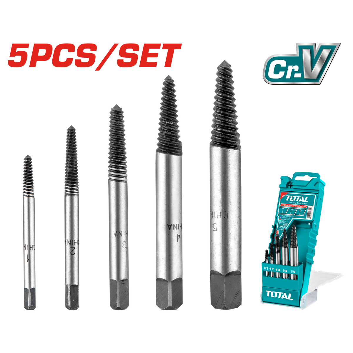 5pcs Screw Extractor set. TACSE0056 – Total Tools Online