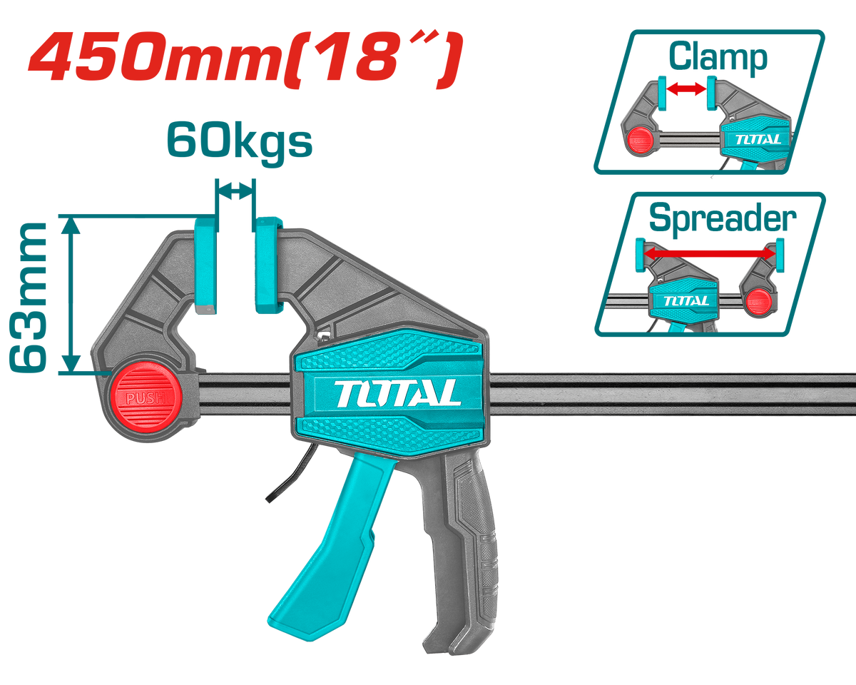 Quick Bar Clamp (63X450mm) THT1340603 – Total Tools Online