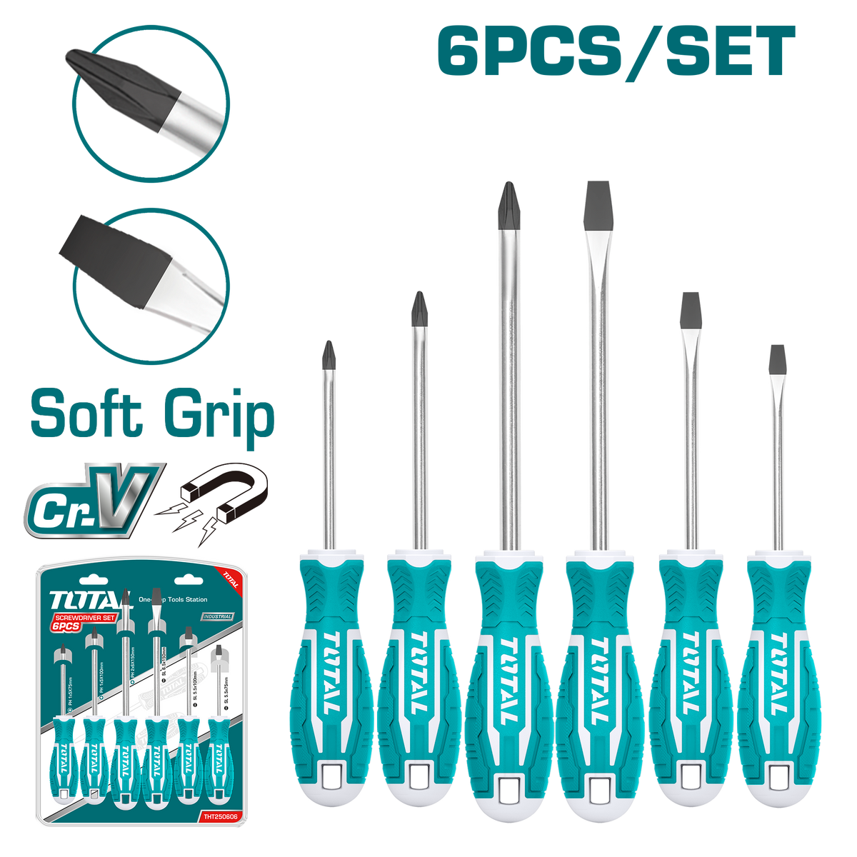 6 Pcs Screwdriver Set THT250606 – Total Tools Online