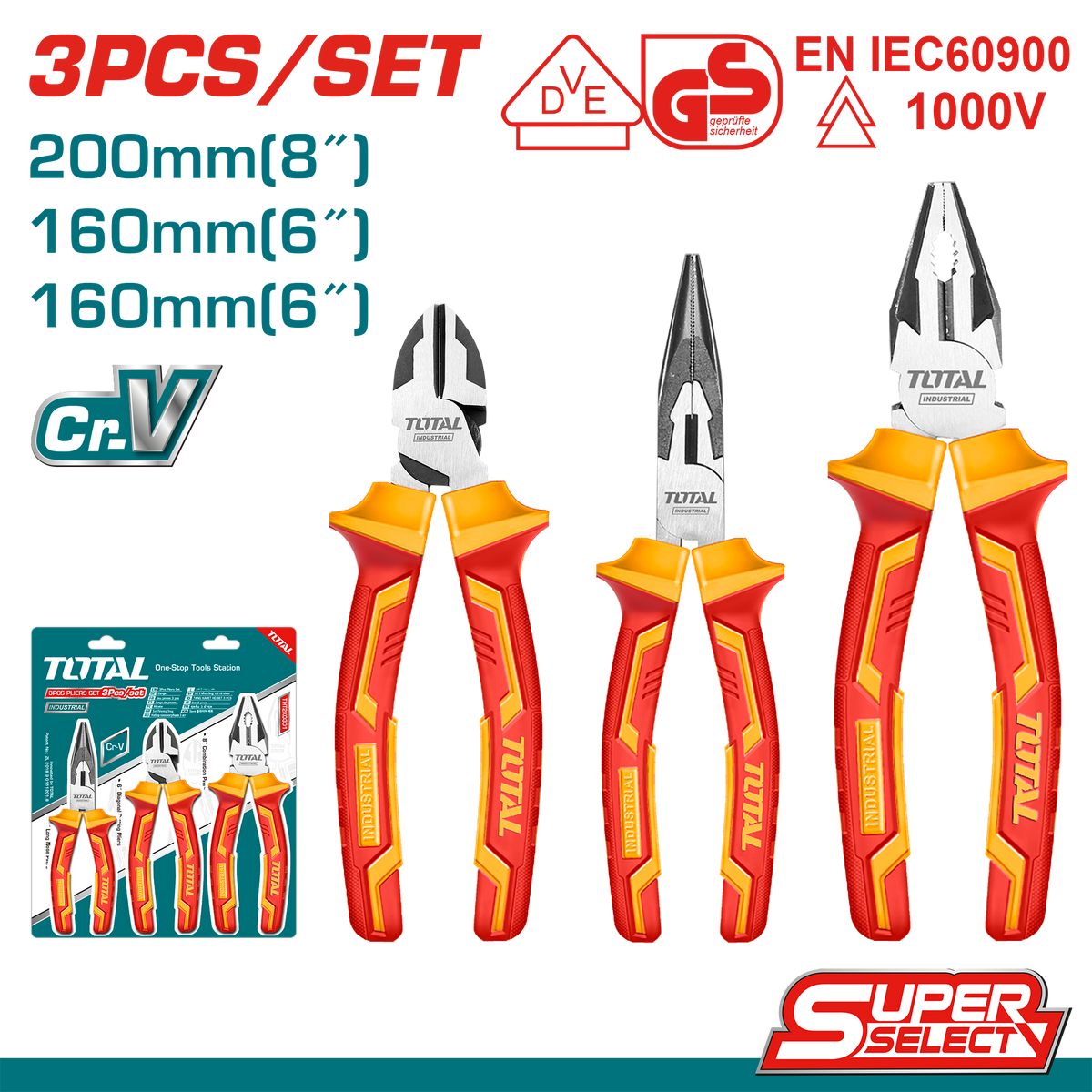 3pcs Insulated Pliers Set THT2K0302 – Total Tools Online