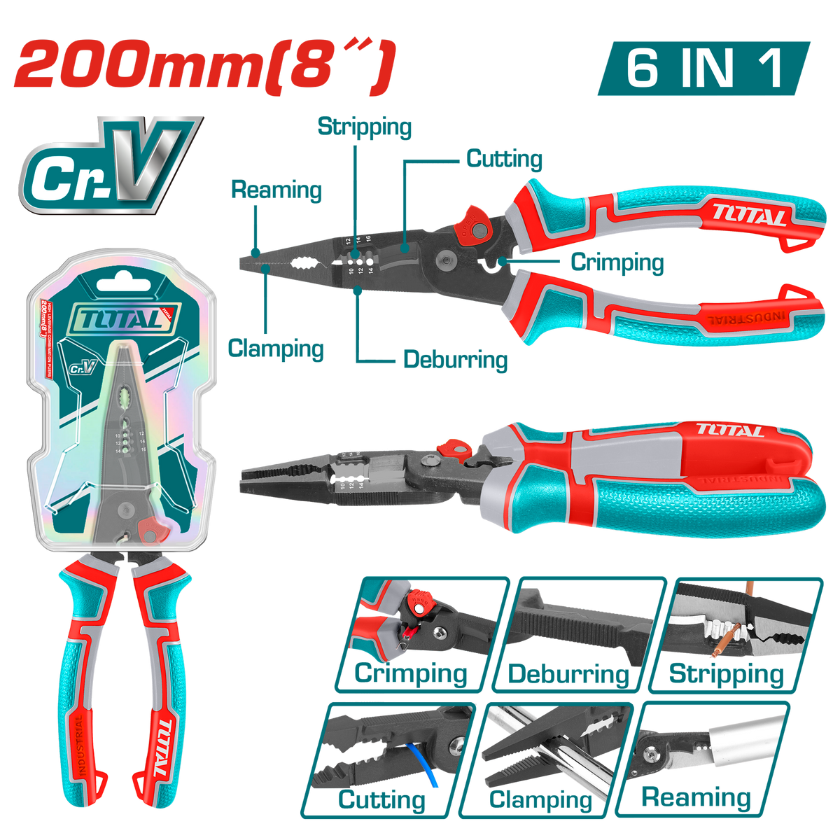 家具 test 6-in-1 Multi-function long nose pliers 200MM THTMF286 – Total