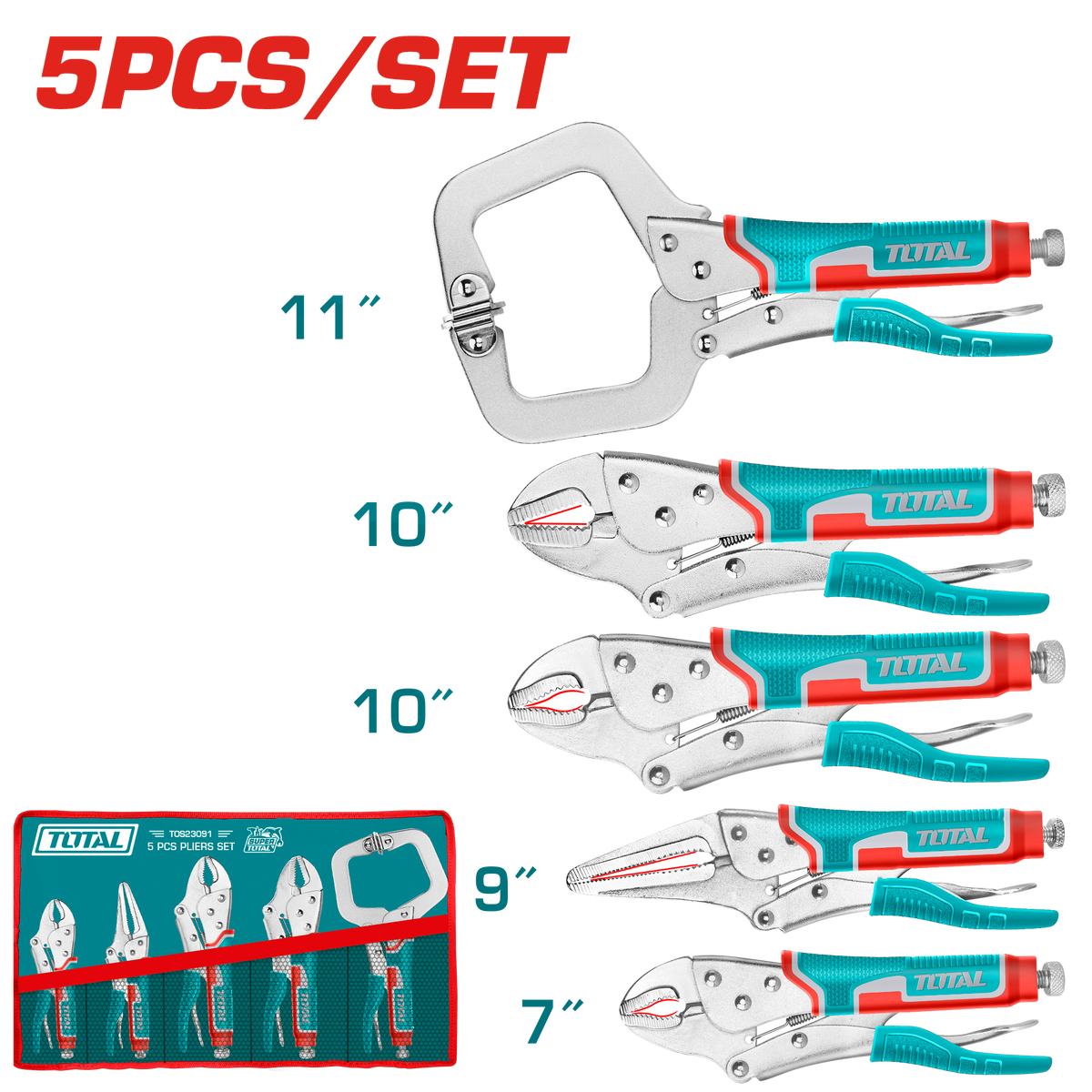 5 Pcs Vice Grip Pliers set TOS23091 – Total Tools Online