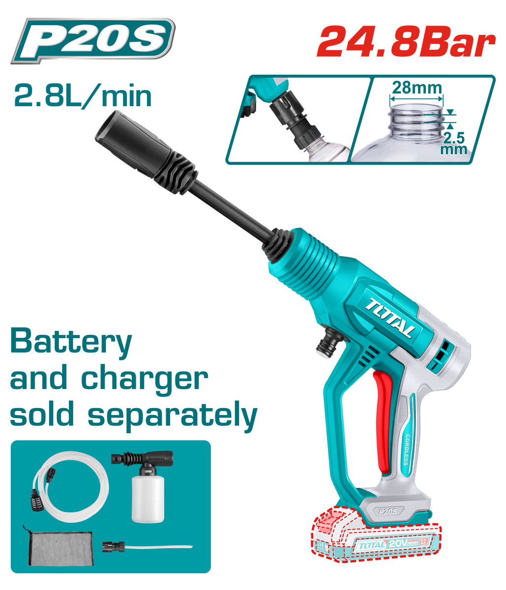 Cordless pressure washer TPWLI2036 – Total Tools Online