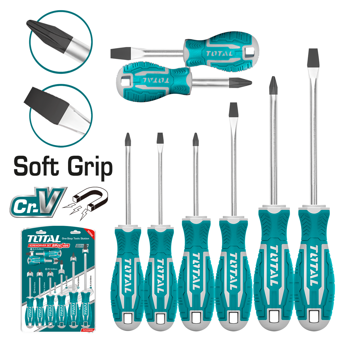 8 Pcs Screwdriver Set THT250608 – Total Tools Online