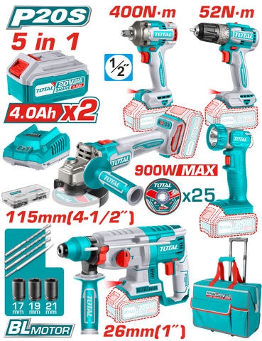 5 Pcs Cordless industrial combo kit TCKLI2058