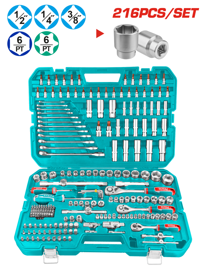 216 Pcs combination tools set THKTHP22166 – Total Tools Online