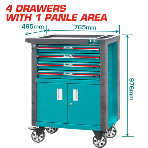 Roller cabinet 4 Drawer 1 panel area THRC01041