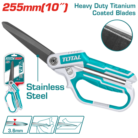Rubber grip long-blade heavy duty scissors THSCRS832558