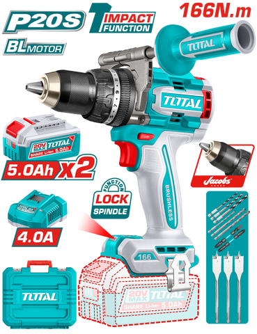 Brushless cordless impact drill 166N.m TIDLI201668