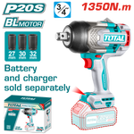 3/4'' Cordless impact wrench 1350Nm 20V TIWLI201351