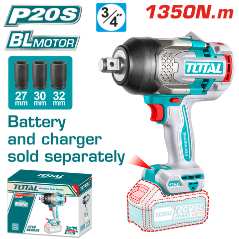 3/4'' Cordless impact wrench 1350Nm 20V TIWLI201351