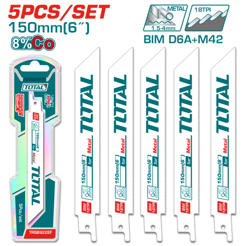 Reciprocating saw blades for metal 5pc set TRSB922EF