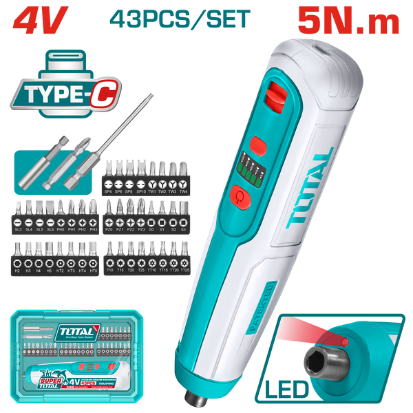 Cordless screwdriver 4V 5N.m TSDLI04062 – Total Tools Online